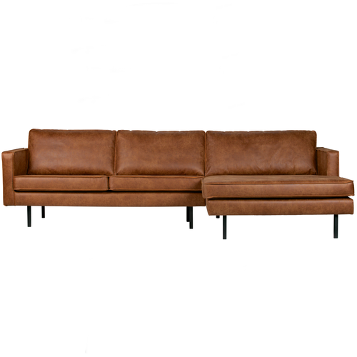 BePureHome chaise longue rechts Rodeo - Leer - Cognac - 85x300x86 - vtwonen shop