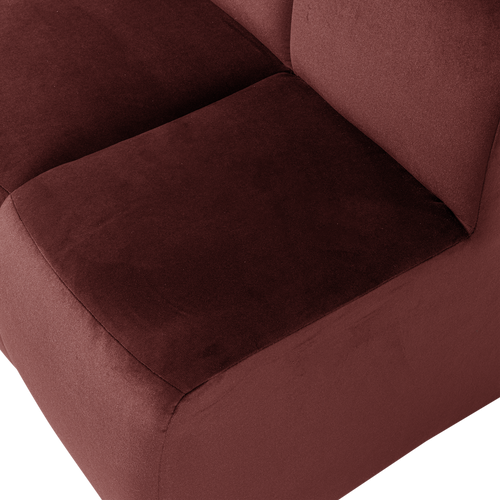 WOOOD eetbank 84 cm met rugleuning Mojo - Velvet - Kastanjebruin - 83x84x73