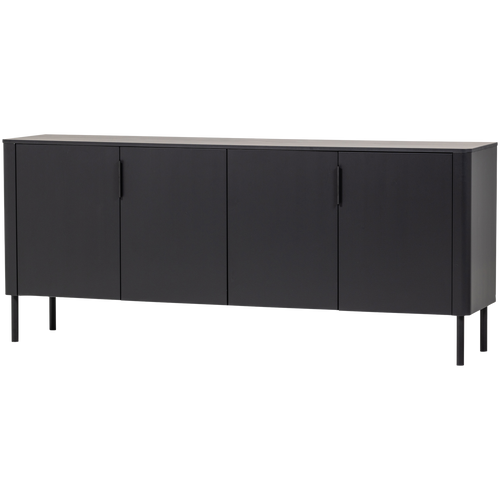 WOOOD dressoir Gunnar 200 cm - Grenen - Matzwart - 85x201x44 - vtwonen shop