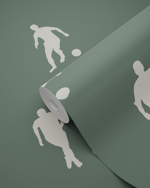 ESTAhome behang voetbalspelers donkergroen - 53 cm x 10.05 m - 139507