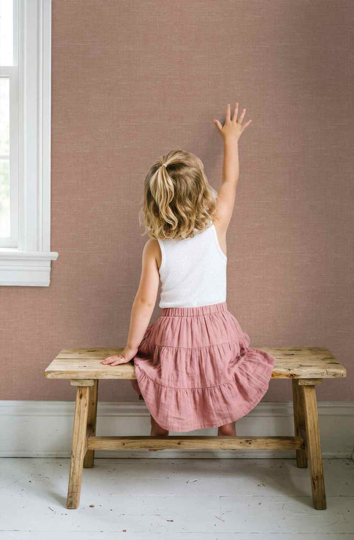 Origin Wallcoverings behang linnenstructuur terracotta - 53 cm x 10.05 m - 348013