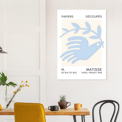 Artfulprints  Matisse – Peace dove light blue   poster 50x70 cm - vtwonen shop