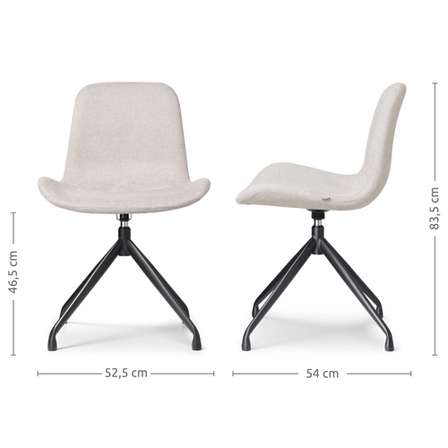 Nolon Nola-Fé Draaibare Eetkamerstoelen Set van 2 Beige - Zwart - vtwonen shop