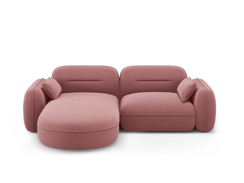 Cosmopolitan Design Modulaire hoekbank links Sydney 3-zits, flueel, zalm - 165x230x70cm