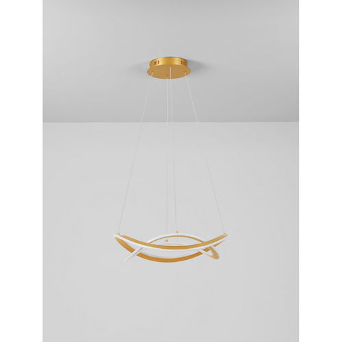 Nova Luce CELESTIA Geïntegreerde LED-hanglamp voor plafond, messing goud, Triac dimbaar, 87W, 3141lm, 3000K