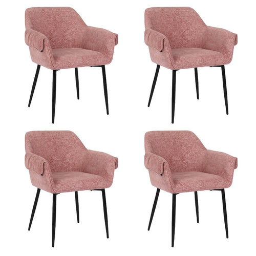 Home Deluxe | CHENO eetkamerstoel - roze, set van 4
