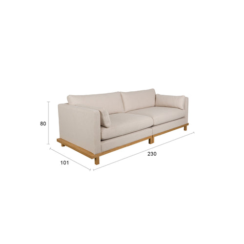 Zuiver Blossom 3-zitsbank Eiken Zand - Crème