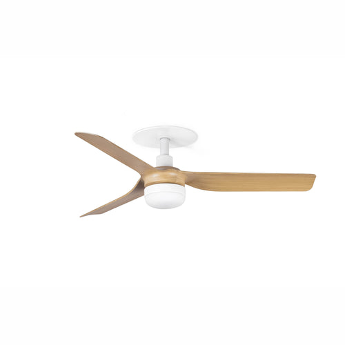 Faro Mini Mini Punt Inbouw Plafondventilator 90cm LED Mat Wit, Esdoornhouten Bladen CCT
