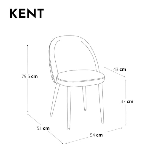 Sia Home - Conferentie Kent - Geweven stof - Lichtgrijze biezen - 54cm - vtwonen shop