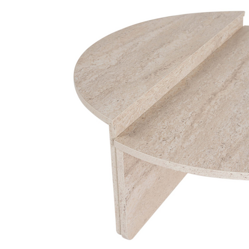 Calicosy - ORION Set van 2 salontafels - Licht hout - 90x90x35 cm