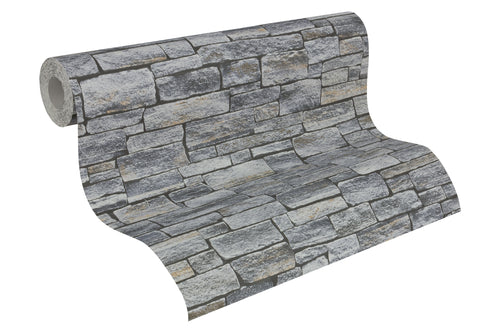 A.S. Création behang steen grijs, zwart en bruin - 53 cm x 10.05 m - AS-958711