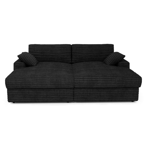 Premium Interiors - Sofa PLUM - xxl ribfluweel zwart 260cm