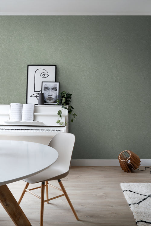 ESTAhome behang 3d golvende lijnen vergrijsd mintgroen - 50 x 900 cm - 139663 - vtwonen shop