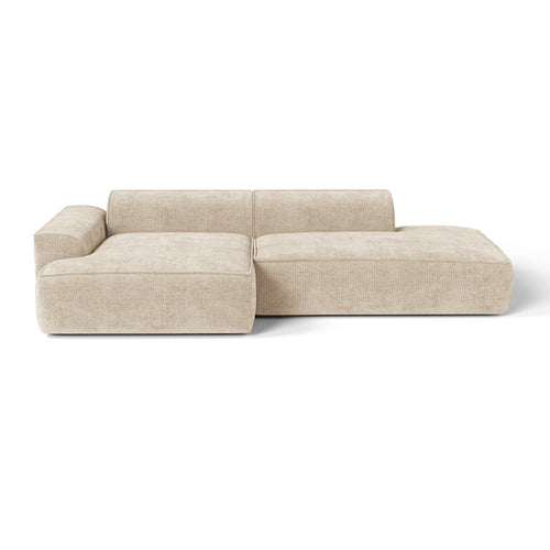 Premium Interiors - Linkerhoekbank HANA - geweven fluweel crème 260cm