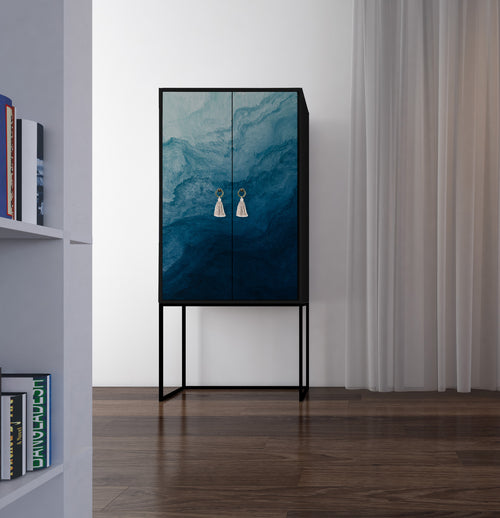 Kast dressoir met 2 deuren van MDF met Blauwe oceaan patroon - vtwonen shop