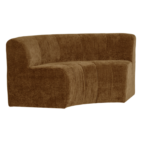 WOOOD eetbank halfronde hoek rugleuning Mojo Base - Rib - H.geel - 83x152x76