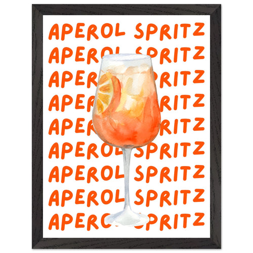 Artfulprints Poster met Lijst Aperol Spritz - Written behind the glass   - 30x40 cm - Oranje