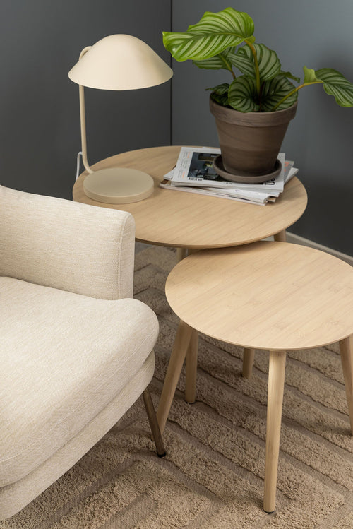 Rebellenclub Salontafel Tjalmo - ø60/ø45cm - Bamboe - set van 2
