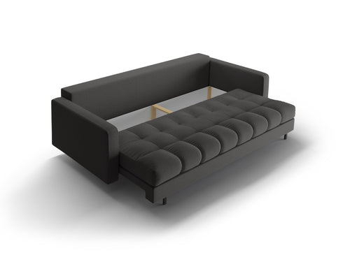 Cosmopolitan Design Slaapbank met opbergdoos Bali 3-zits, structurele stof donkergrijs - 84x222x105cm