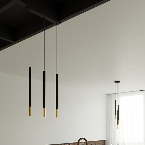 Sollux Lighting Hanglamp MOZAICA 3L zwart/goud - 30x5x90cm