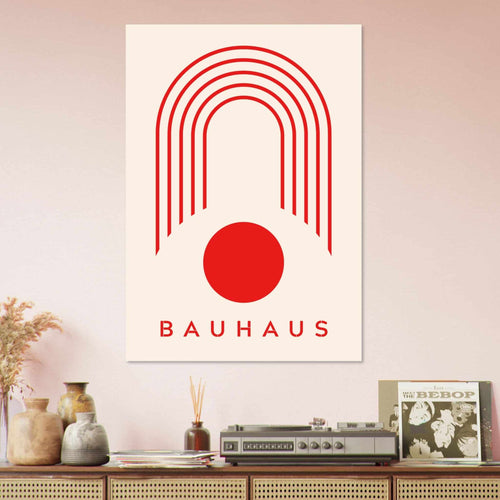 Artfulprints  Bauhaus - Red arches   poster A4 21x29.7 cm - vtwonen shop