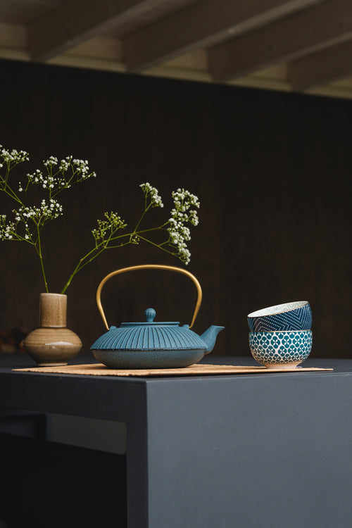 Bredemeijer - Theekom Pucheng, brique/petrol, s/4 - vtwonen shop