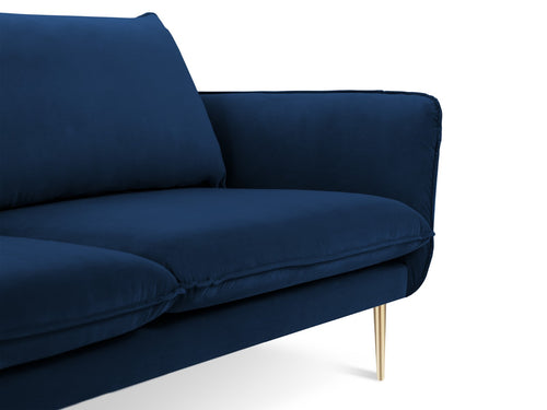 Cosmopolitan Design Bank Vienna 2-zits, flueel, koningsblauw - 92x160x95cm