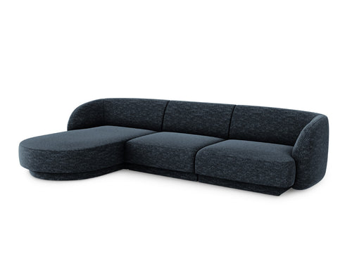 Micadoni linker hoekbank Miley 4-zits, chenille, koningsblauw - 156x255x70cm