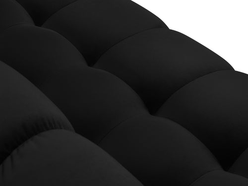 Cosmopolitan Design linker hoekbank Bali 5-zits, flueel, zwart - 185x293x75cm