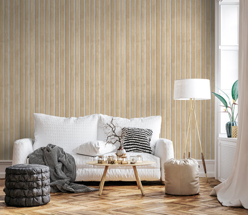 Sanders & Sanders behang houten wandpanelen 3d bruin en beige - 53 cm x 10 m - 640050