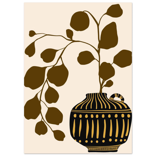 Artfulprints  Boho – Golden vase   Poster 50x70 cm