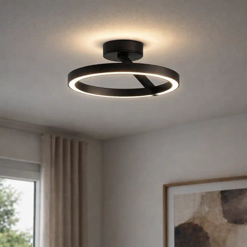 Artdelight plafondlamp Oregon - 1 lichts - 33  x 14.1   cm - zwart