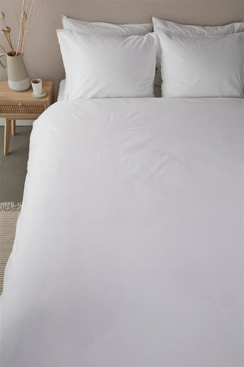 Ambiante Bamboo Uni dekbedovertrek - Effen - Tweepersoons - 200x200/220 cm - Wit - vtwonen shop
