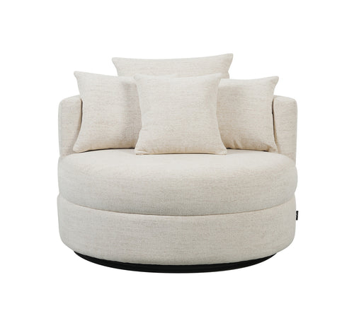 DÉJA Living Draaifauteuil Miles - Beige Stof - Ø100x84cm