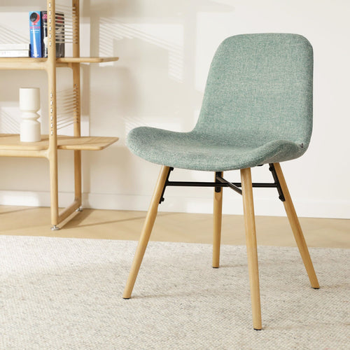 Nolon Nena-Fé Eetkamerstoel Zacht Groen - Stof - Houten Poten - vtwonen shop