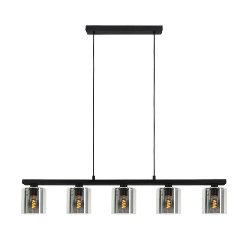 EGLO hanglamp Cadley - e27 - 121 cm - rookglas - smoke - zwart - vtwonen shop