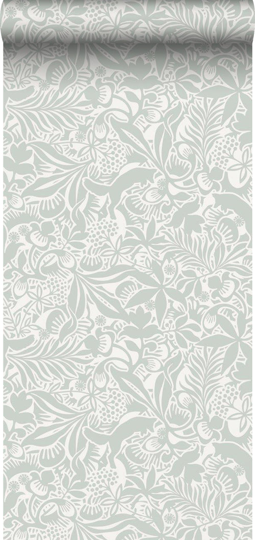 Borastapeter behang bloemen in Matisse stijl groen - 53 cm x 10.05 m - 660797 - vtwonen shop