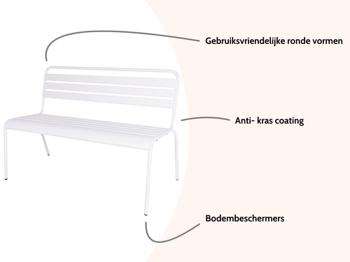 MaximaVida metalen tuinbank Max 120 cm ivoor - vtwonen shop