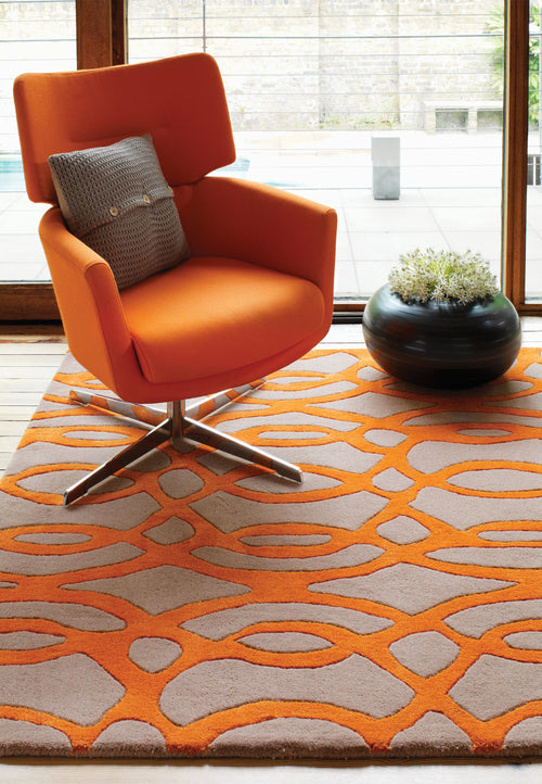 Vloerkleed MOMO Rugs Matrix MAX37 Wire Orange 70x240 cm - vtwonen shop