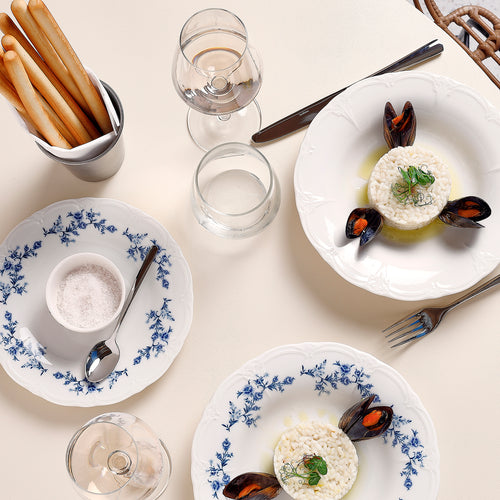 Bonbistro - Diep bord 23,5/14xH4cm ivoor Retro - Set van 6 - vtwonen shop