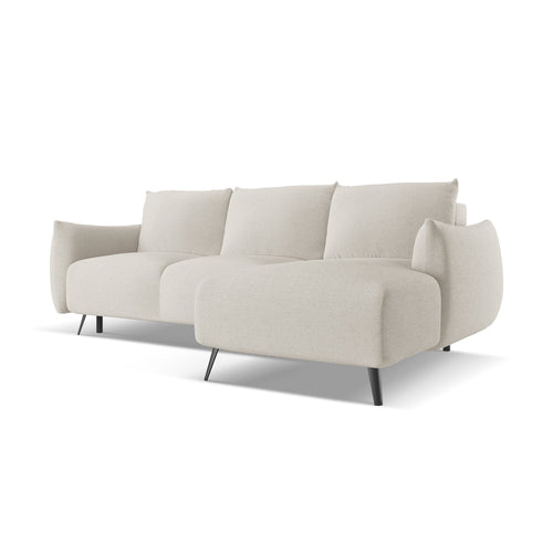 LaMiaSofa hoekbank rechts Genova - chenille stof - zilver - 242x162x86