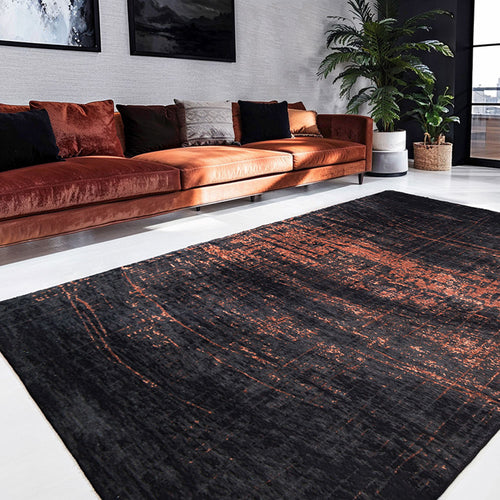 Louis De Poortere vloerkleed Soho Copper - zwart - 80x150cm - vtwonen shop