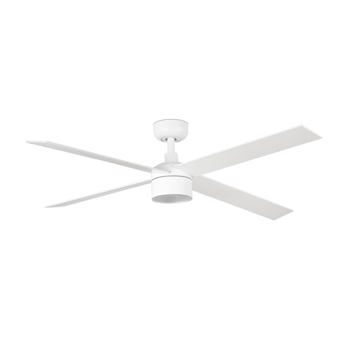 Faro Rudder Rudder Inbouwplafondventilator 132 cm Smart TEK LED Matwit, Bladen van essenhout 3000K, 4 Omkeerbare Bladen