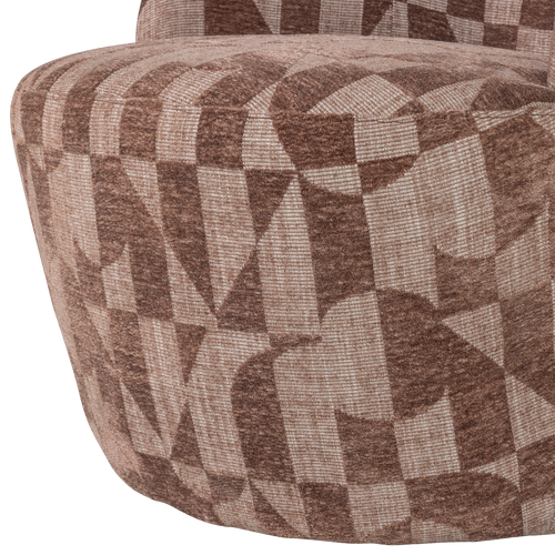 WOOOD draaifauteuil Serra - Grafisch Patroon - Oudroze - 68x70x77
