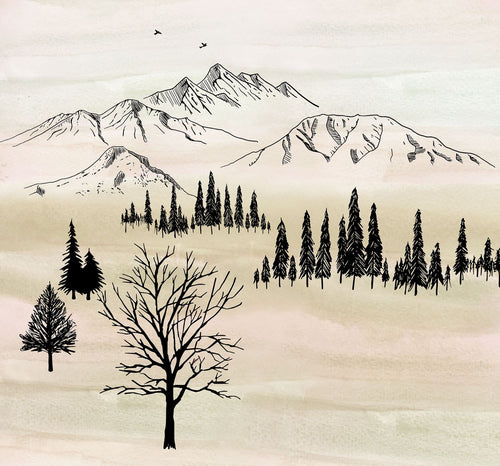 Sanders & Sanders fotobehang landschap beige - 300 x 280 cm - 612137