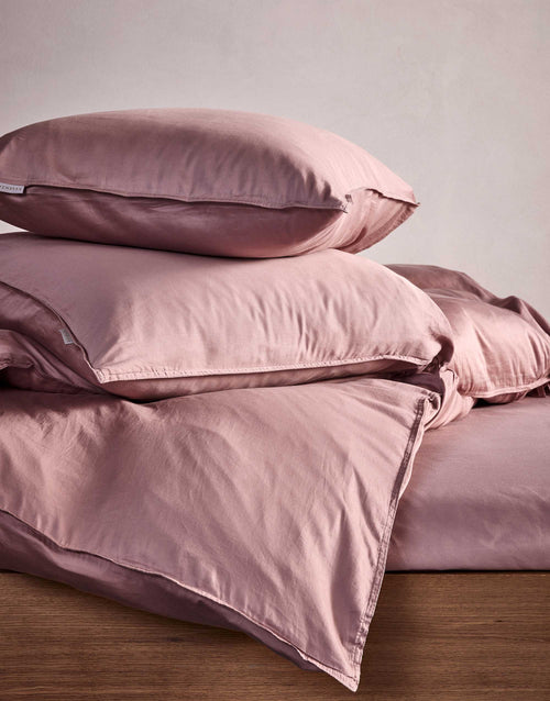 Essenza Minte dekbedovertrek - Lits-Jumeaux - 240x200/220 cm - Woodrose