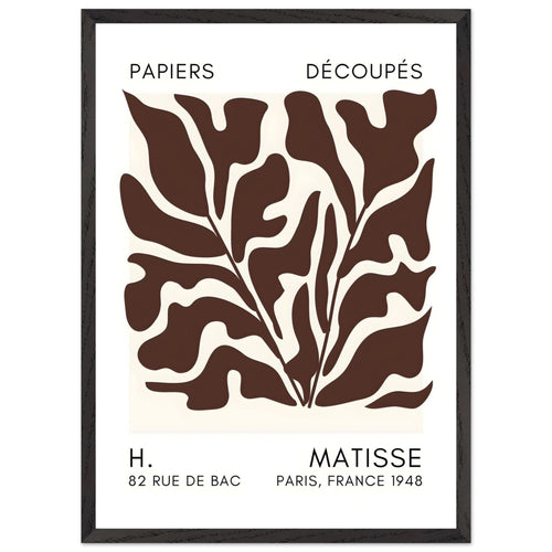 Artfulprints Poster met Lijst Matisse – Seabed shapes brown   - 50x70 cm - Bruin