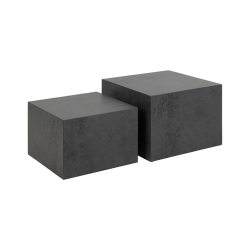 Rebellenclub Salontafel Gubbio - 58 x 58 cm - Grijs - Set Van 2 - vtwonen shop