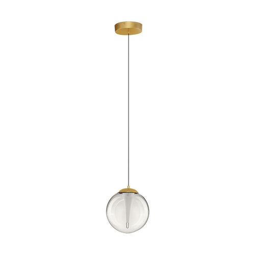 Nova Luce GALEO  Galeo Globe hanglamp, transparant, zandgoud, Triac dimbare LED, 7W, 506lm, 3000K