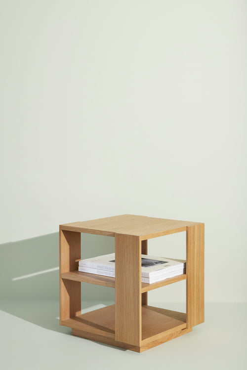 Hübsch bijzettafeltje Merge - mdf/eiken fineer - 37x37xh38cm